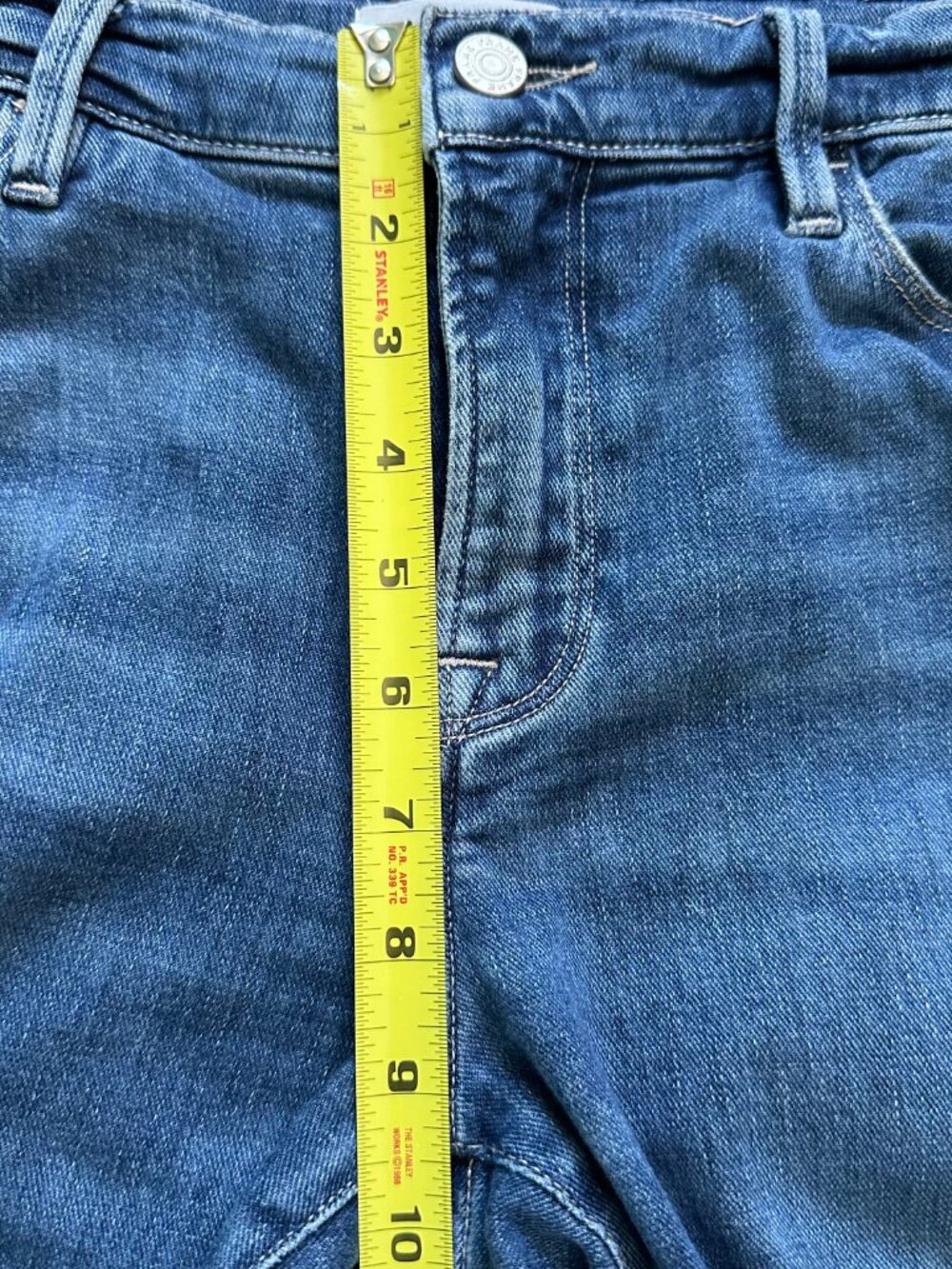 FRAME Le Garcon Slim Boyfriend Jeans Blue Gratitude Raw Hem LGJRA785 Sz 30 - Picture 10 of 13